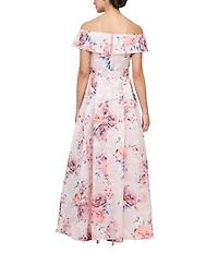 Alex Evenings Floral Print Off-The-Shoulder Organza Ball Gown