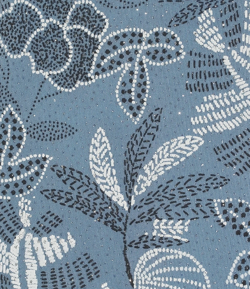 Alex Evenings Glitter Knit Crystal Rhinestone Closure 3/4 Sleeve Twinset