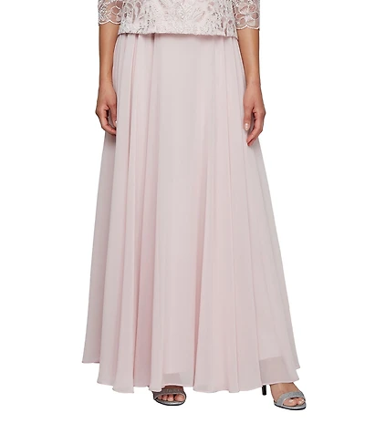 Alex Evenings Long Chiffon A Line Full Skirt