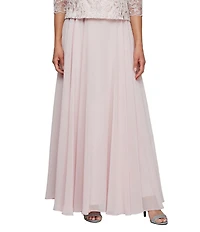 Alex Evenings Long Chiffon A Line Full Skirt