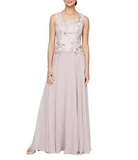 Alex Evenings Long Embroidered Sequin Jacket Dress