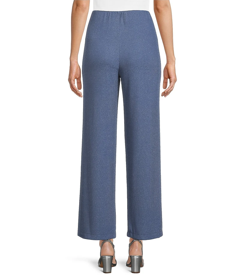 Alex Evenings Metallic Knit Wide Leg Pants