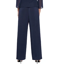 Alex Evenings Metallic Knit Straight Leg Pants