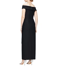 Alex Evenings Off The Shoulder Cascade Ruffle Long Dress