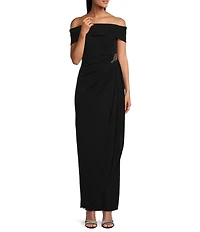 Alex Evenings Off The Shoulder Embellished Sheath Dress