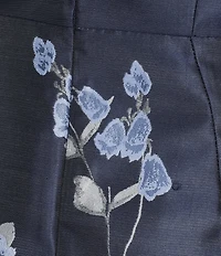 Alex Evenings Off-The-Shoulder Floral Printed Jacquard Long Gown