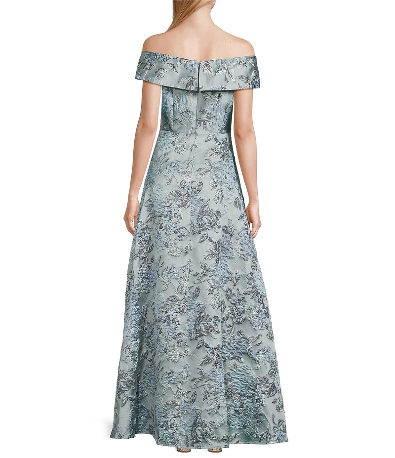 Alex Evenings Off The Shoulder Jacquard Gown