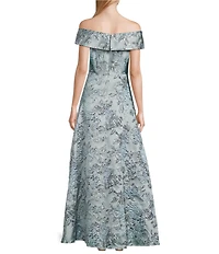 Alex Evenings Off The Shoulder Jacquard Gown