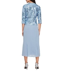 Alex Evenings Petite Size 2-Piece Sequin Jacket Dress
