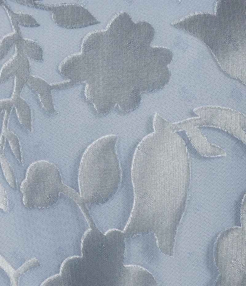 Alex Evenings Petite Size 3/4 Illusion Sleeve Crew Neck Asymmetrical Triple Tier Hem Printed Chiffon Blouse