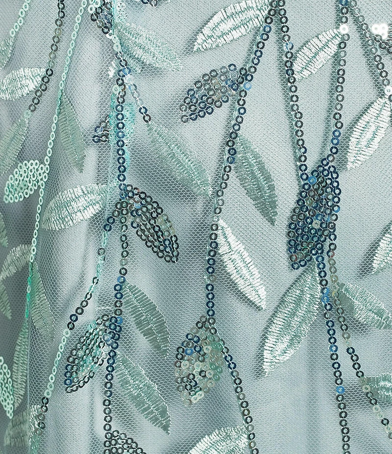 Alex Evenings Petite Size Boat Neck Cap Sleeve Beaded Midi Dress