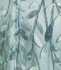 Alex Evenings Petite Size Boat Neck Cap Sleeve Beaded Midi Dress