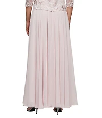 Alex Evenings Petite Size Long Chiffon A-Line Full Skirt