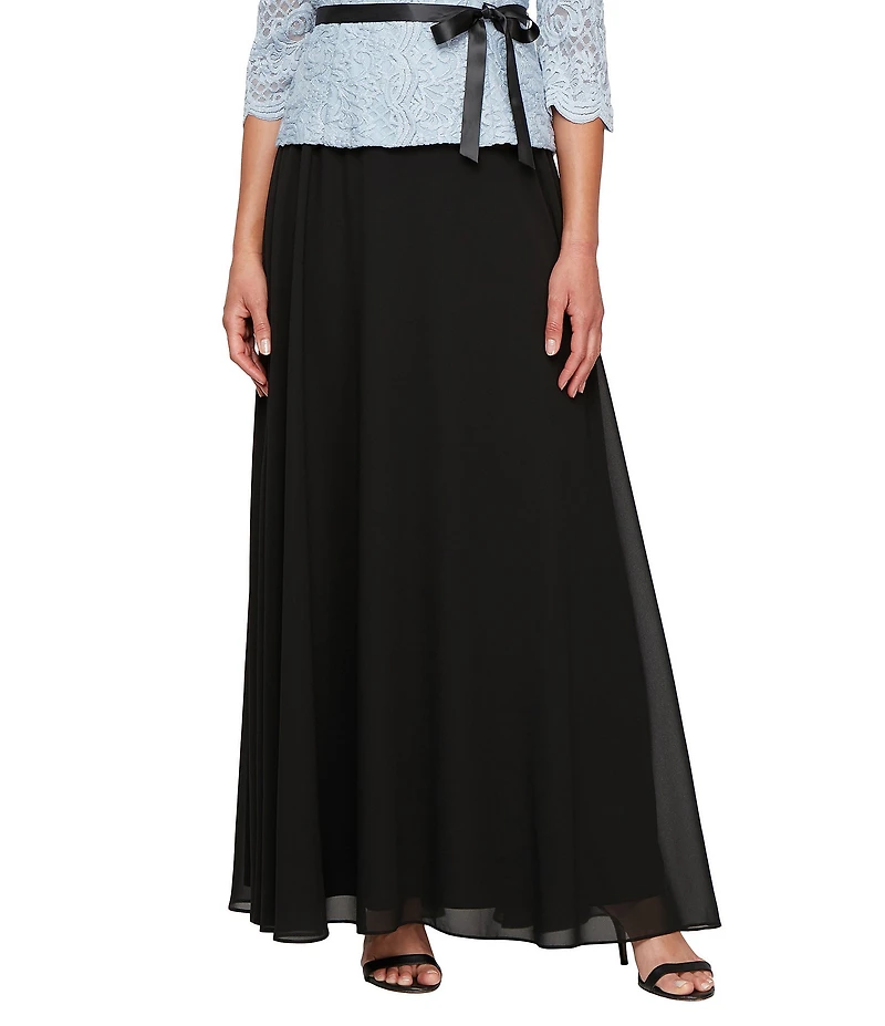 Alex Evenings Petite Size Long Chiffon A-Line Full Skirt