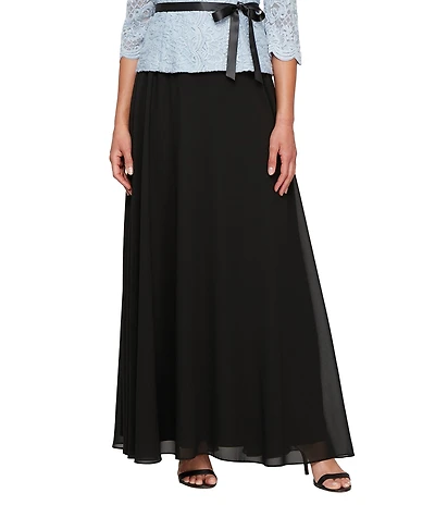 Alex Evenings Petite Size Long Chiffon A-Line Full Skirt