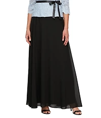 Alex Evenings Petite Size Long Chiffon A-Line Full Skirt