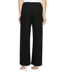 Alex Evenings Petite Size Metallic Knit Wide Leg Pants