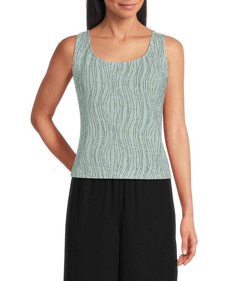 Alex Evenings Petite Size Printed Jacquard Knit Twinset