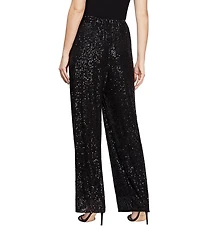 Alex Evenings Petite Size Sequin Straight Leg Pants