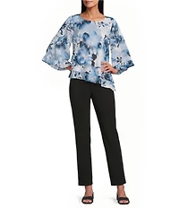 Alex Evenings Petite Size Slim Crop Stretch Crepe Pants