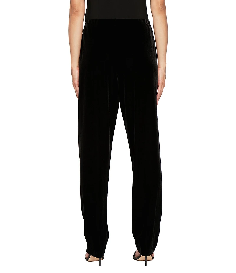 Alex Evenings Petite Size Stretch Velvet Slim Leg Pants