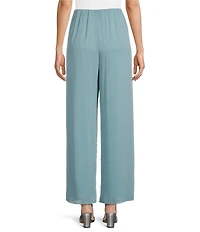 Alex Evenings Petite Size Wide Leg Elastic Waist Chiffon Pull-On Pants