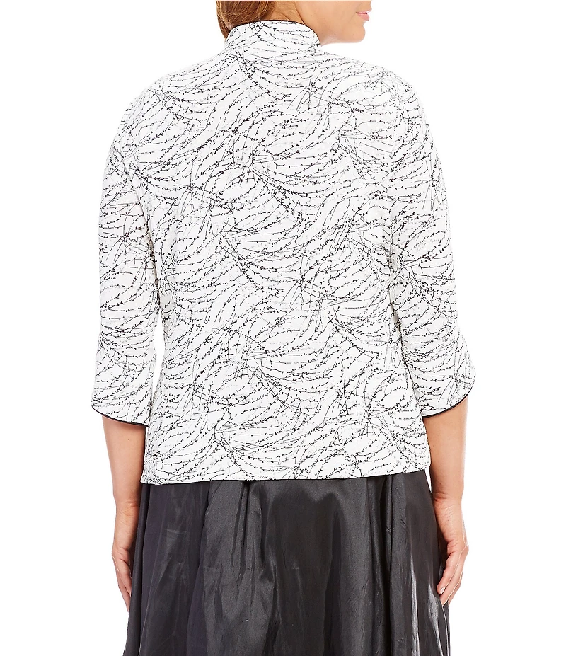 Alex Evenings Plus Size 3/4 Sleeve Printed Twinset