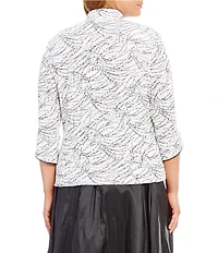 Alex Evenings Plus Size 3/4 Sleeve Printed Twinset