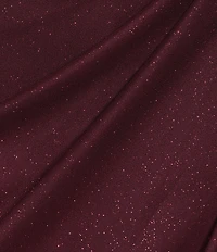Alex Evenings Plus Size Cold Shoulder Cowl Neck Cap Sleeve Glitter Mesh Gown