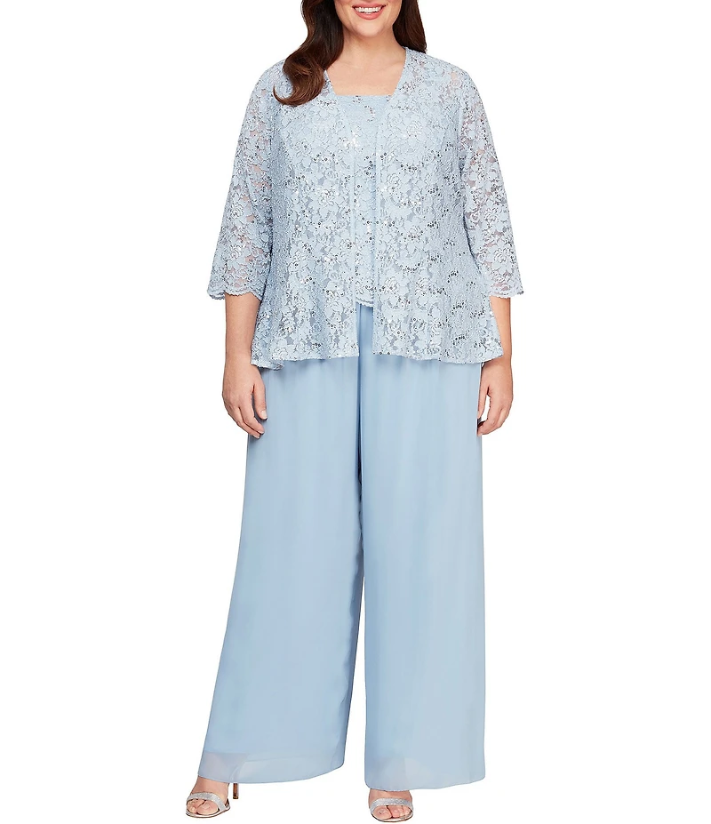 Alex Evenings Plus Size Silky Chiffon Pants