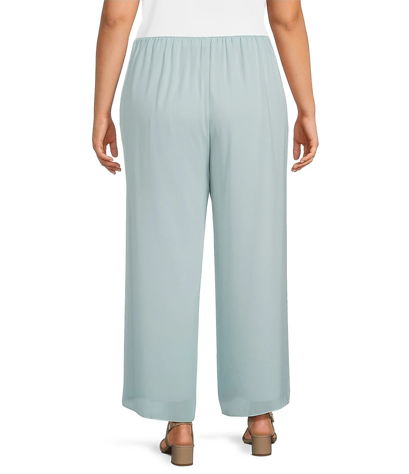 Alex Evenings Plus Size Silky Chiffon Pants
