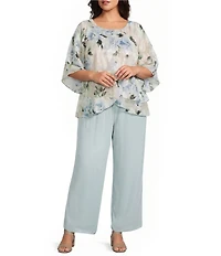Alex Evenings Plus Size Silky Chiffon Pants