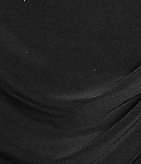 Alex Evenings Plus Size 3/4 Sleeve Illusion Sweetheart Neck Side Slit Ruched Gown