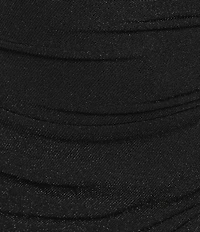 Alex Evenings Plus Size Cowl Neck 3/4 Beaded Illusion Sleeve Metallic Knit Sheath Dress