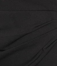 Alex Evenings Plus Size Crepe Embellished Boat Neck 3/4 Sleeve Ruffle Cascade A-Line Gown