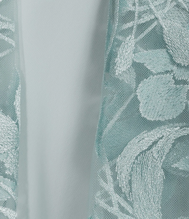 Alex Evenings Plus Size Embroidered 3/4 Sleeve Chiffon Twinset