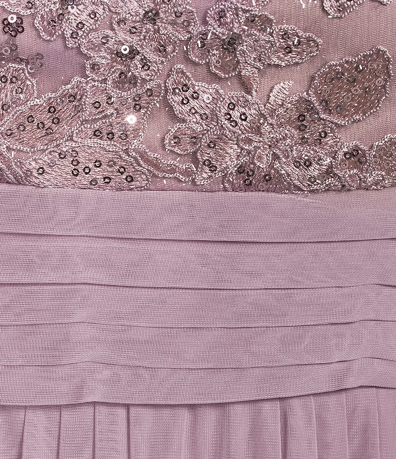 Alex Evenings Plus Size Empire Waist Sequin Bodice Cold Shoulder Long Gown