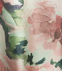 Alex Evenings Plus Size Floral Shimmer Metallic Print Off The Shoulder Sleeveless Gown