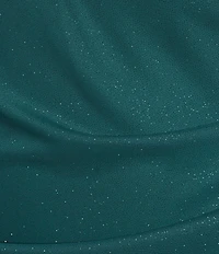 Alex Evenings Plus Size Glitter Mesh Cowl Neck Sleeveless Cascade Skirt Gown