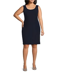 Alex Evenings Plus Size Metallic Knit Illusion Sleeve Jacket Dress