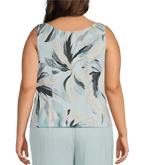 Alex Evenings Plus Size Printed Metallic Knit Twinset