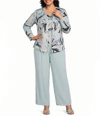 Alex Evenings Plus Size Printed Metallic Knit Twinset