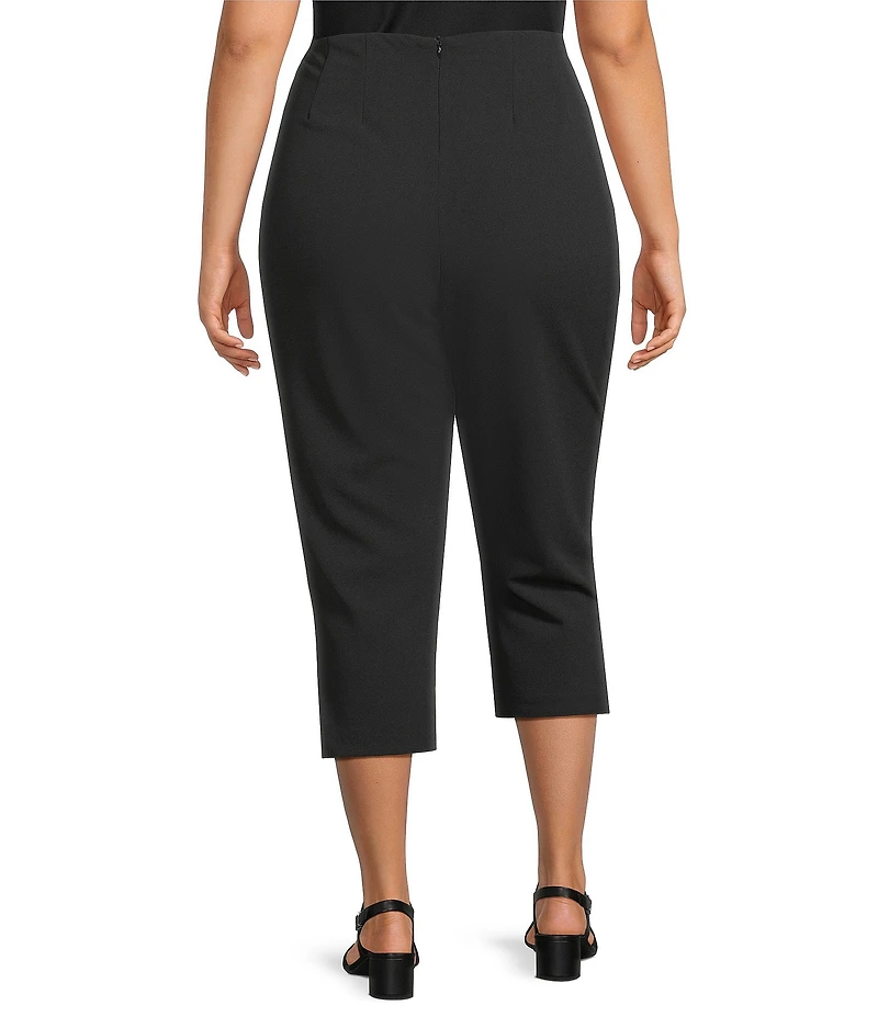 Alex Evenings Plus Size Slim Crop Stretch Crepe Pant