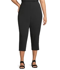Alex Evenings Plus Size Slim Crop Stretch Crepe Pant