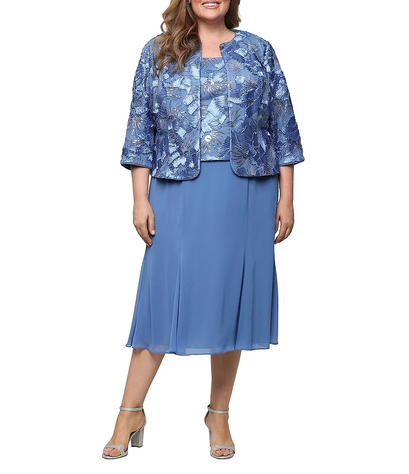 Alex Evenings Plus Size Soutache Jacket Dress