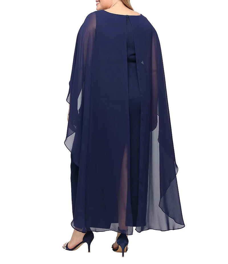 Alex Evenings Plus Size Stretch Crepe Column Long Gown