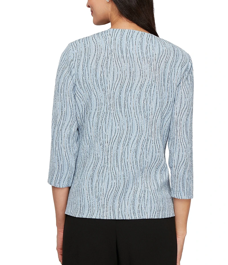 Alex Evenings Printed Jacquard Knit Twinset