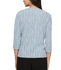 Alex Evenings Printed Jacquard Knit Twinset