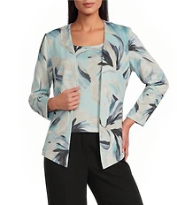 Alex Evenings Printed Metallic Knit Twinset