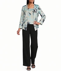 Alex Evenings Printed Metallic Knit Twinset